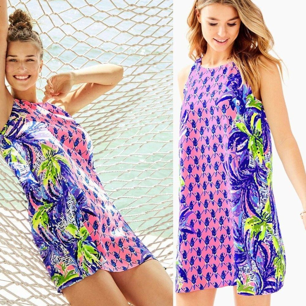 Rare Lilly Pulitzer Jackie Silk Shift Dress Medium